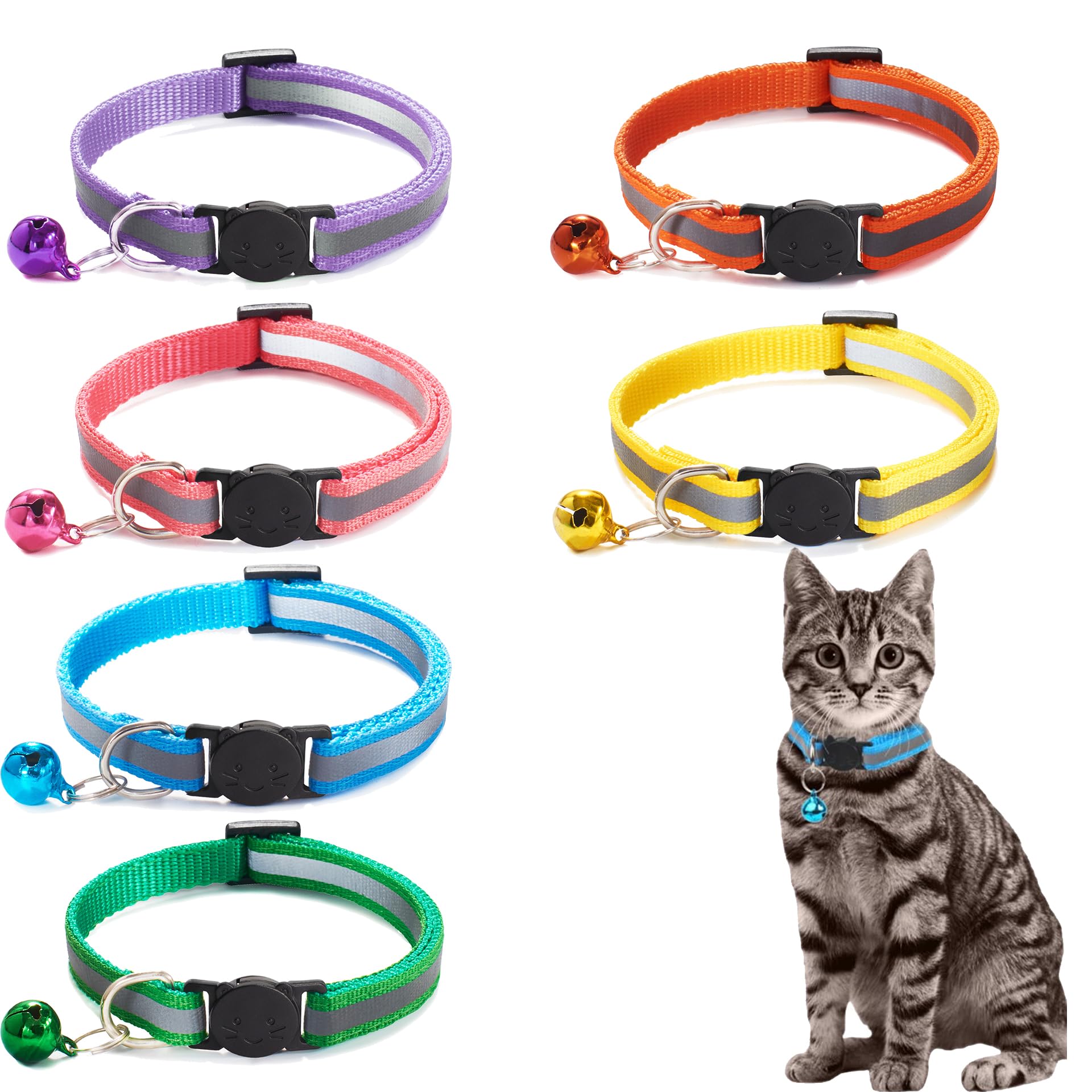 Collier DreamAug réfléchissant avec cloche, idéal pour repérer votre chat la nuit.