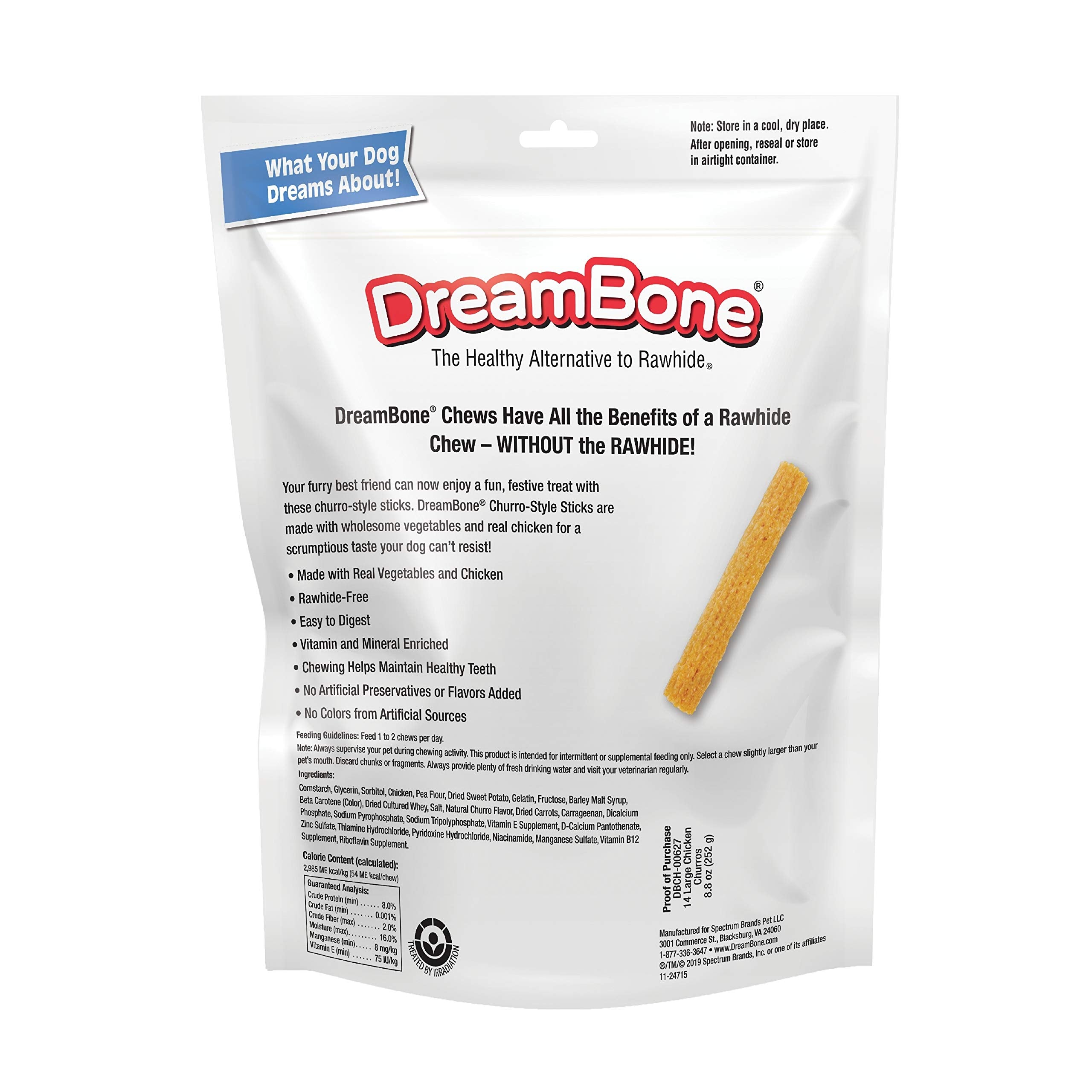 DreamBone Churro-sans-os: friandise facile à digérer pour chien.
