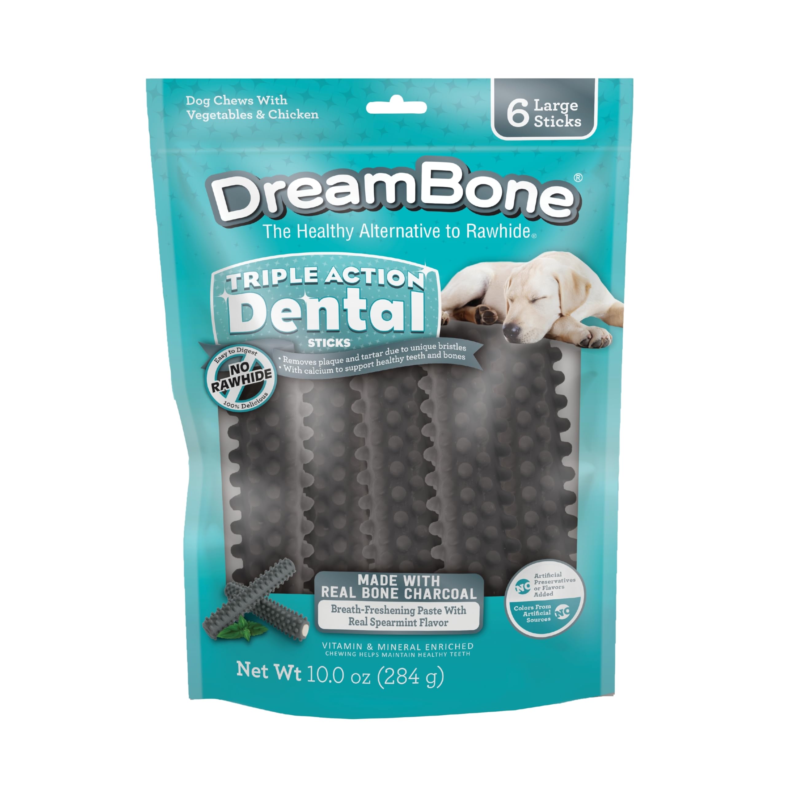 DreamBone batonets dentaires action triple charbon poils exterieurs pour reduire plaque