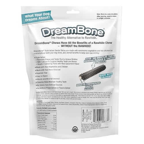 DreamBone batonets dentaires sans os ingredients vegetaux et poulet goût apprécié