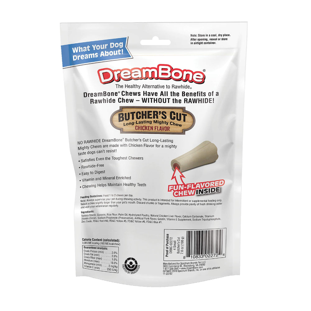 DreamBone Butcher’s Cut – quatre friandises en forme, parfaites pour l’entraînement.