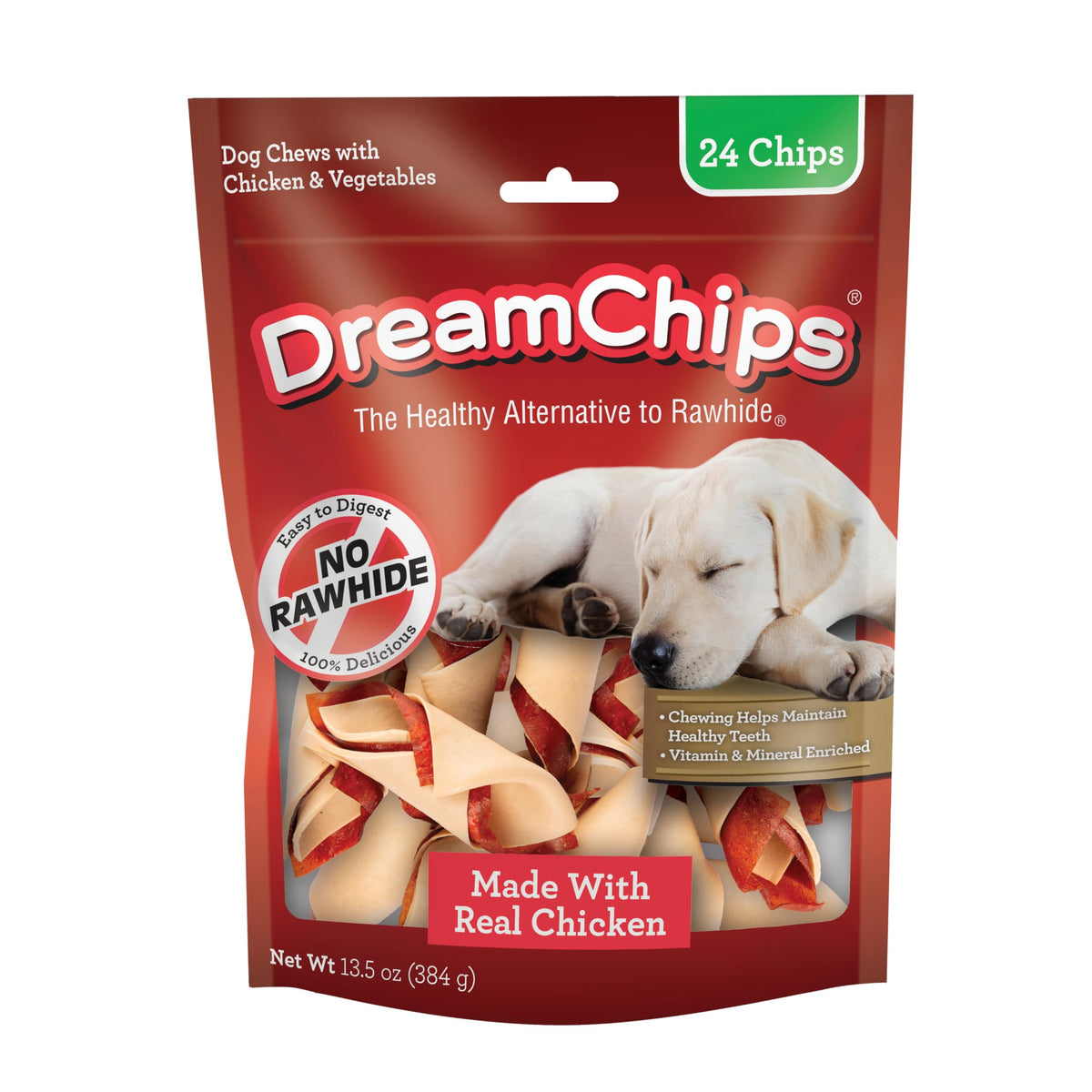 DreamBone DreamChips dans la boîte, texture croustillante pour chien.