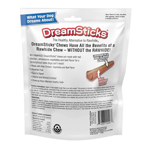 DreamBone DreamSticks chien en train de mâcher, moment de plaisir.