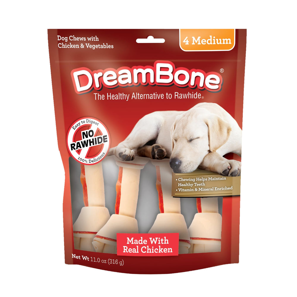 DreamBone friandises poulet et légumes – goût savoureux pour chiens actifs.