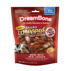 DreamBone Mini enrobé poulet reel exterieur, saveur irrésistible qui plaît au chien.
