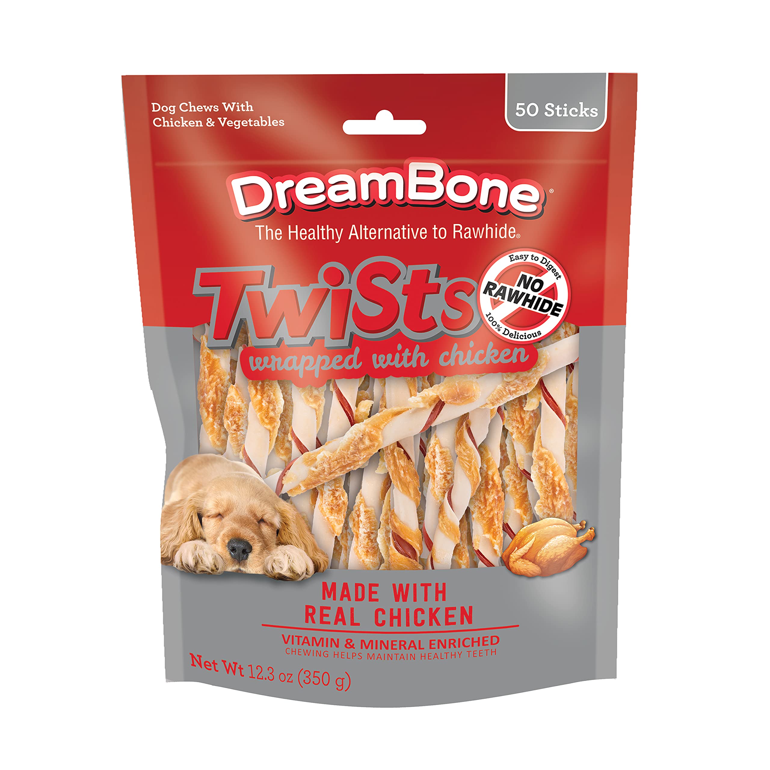 DreamBone Twist Sticks chien adore: friandise savoureuse et facile à partager.