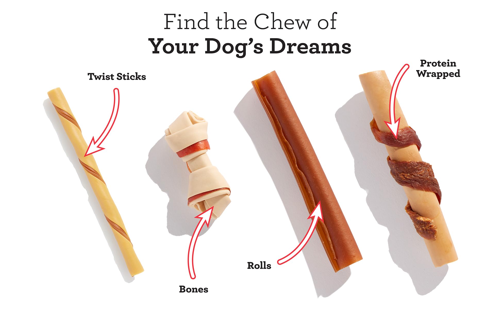 DreamBone Twist Sticks usage quotidienne, option de récompense et distraction.