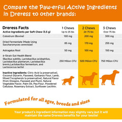 Dreress friandises probiotiques chiens ingrédients naturels soutenant la digestion