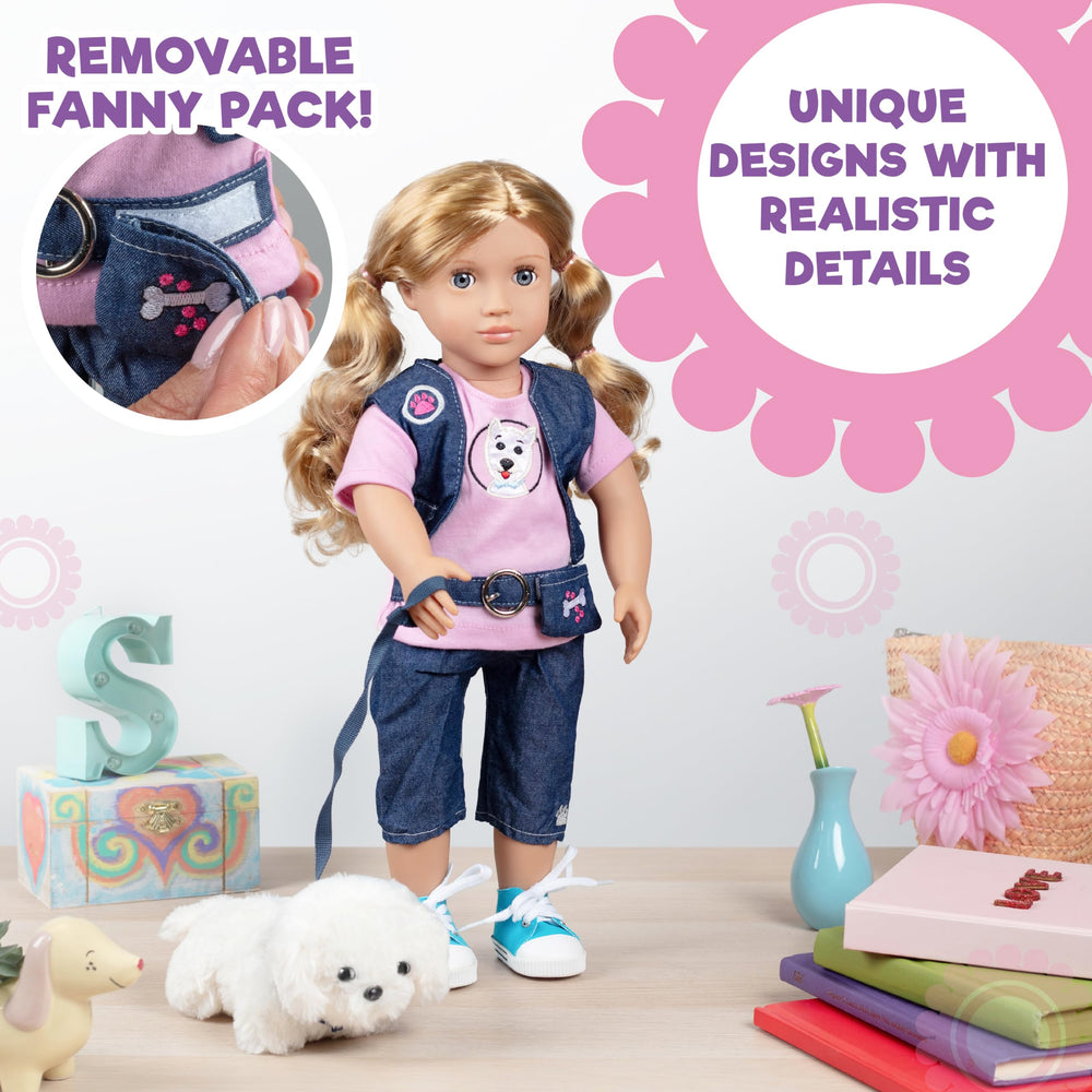 Dress Along Dolly – chaussures élégantes pour poupée 18 pouces, accessoire final.