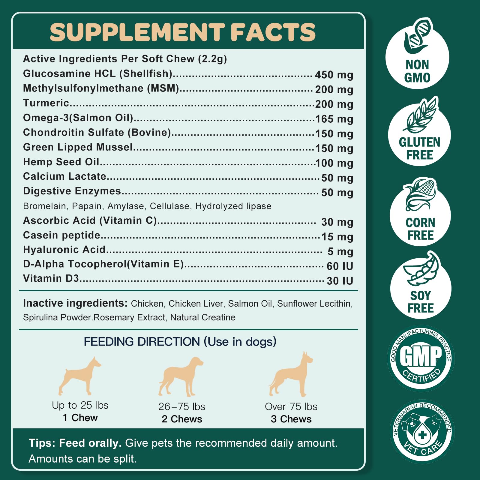 DRFOSTER Glucosamine pour chiens – ouverture du bocal et fraîcheur préservée.