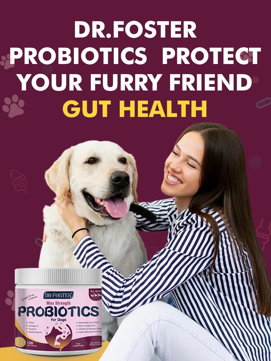 DRFOSTER Probiotiques chiens – utilisation quotidienne simple et pratique.