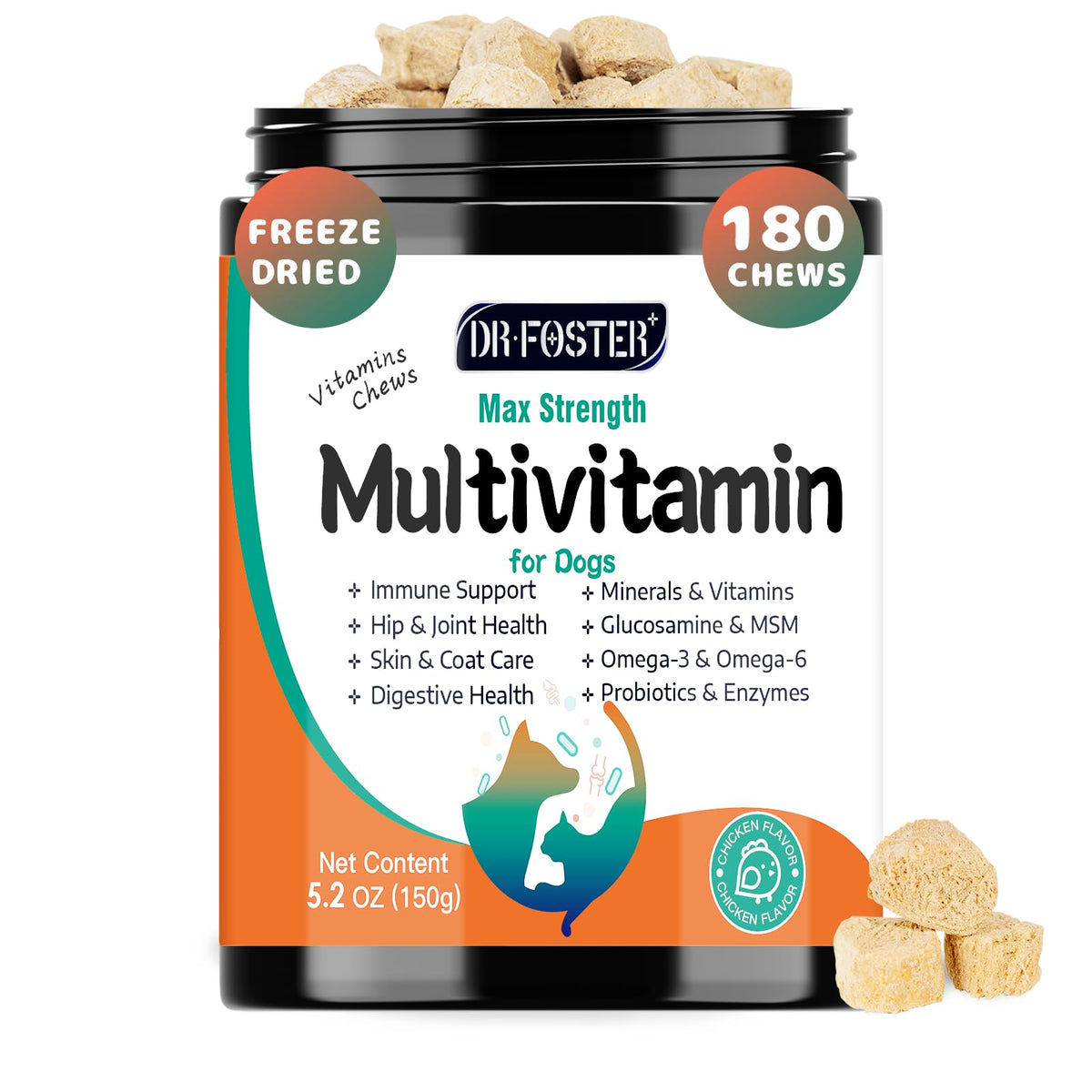 DRFOSTER: bouchées multivitaminées chien pour énergie et bien-être général