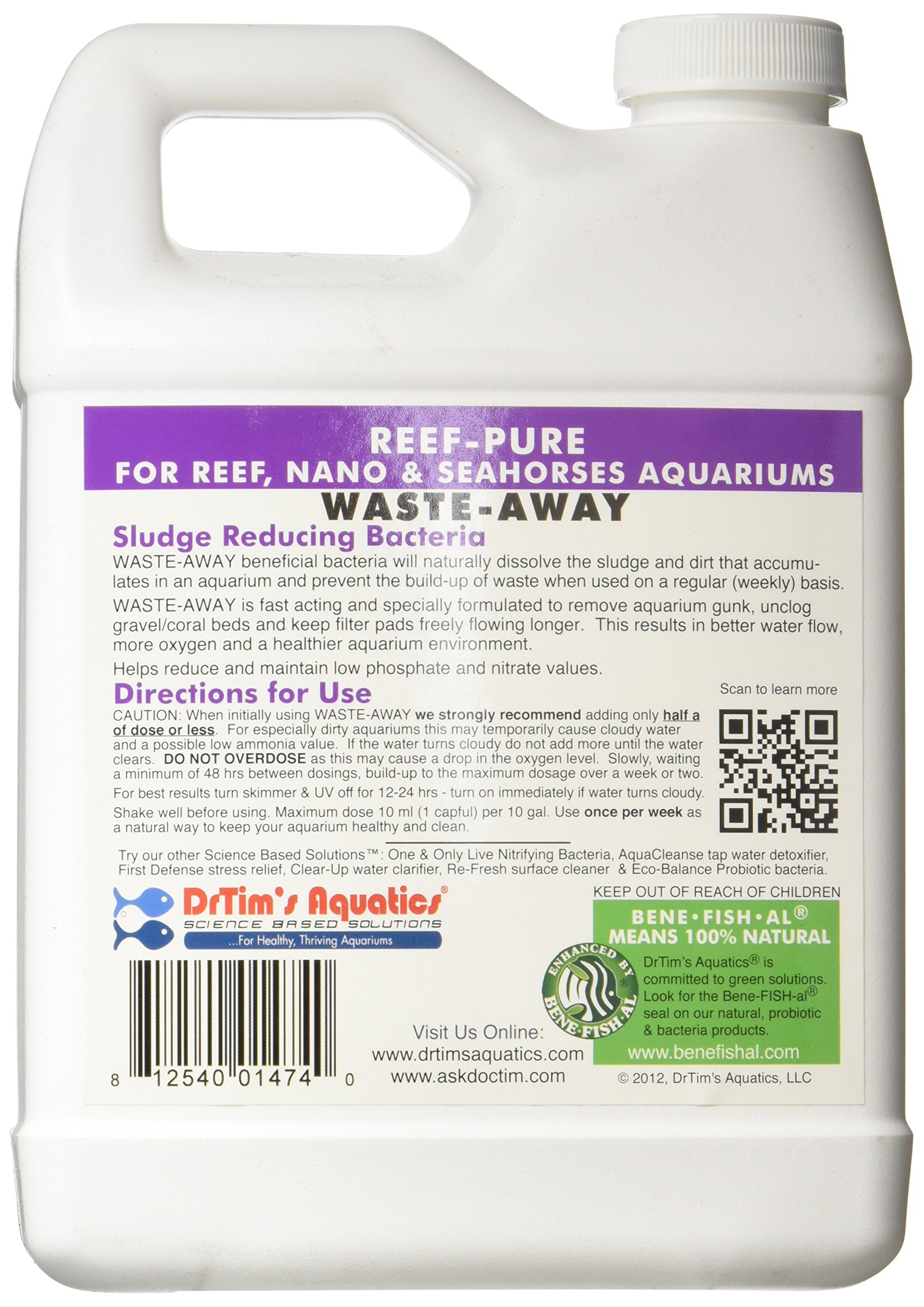 Waste-Away Reef — doseur en premier plan, facilité de dosage pour l’entretien.