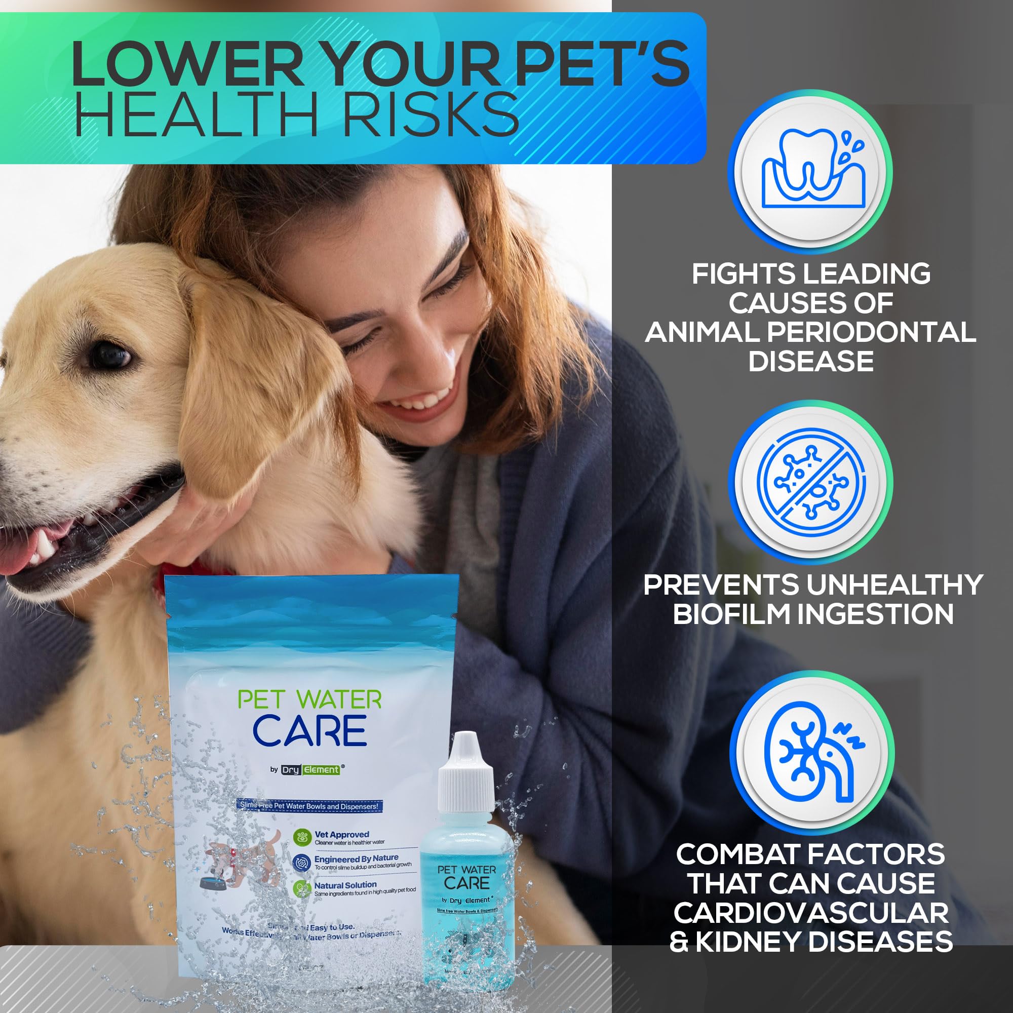 Dry Element Pet Water Care – bol d’eau propre grâce à l’ajout quotidien