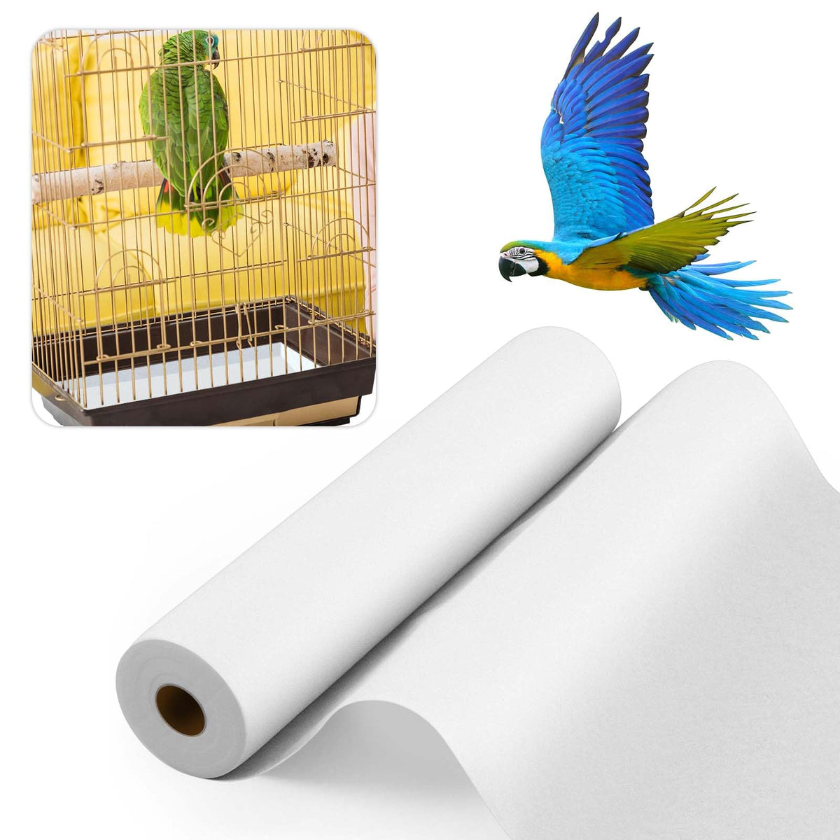 Drydiet revêtement-cage-oiseaux montre les dimensions pour nettoyage rapide