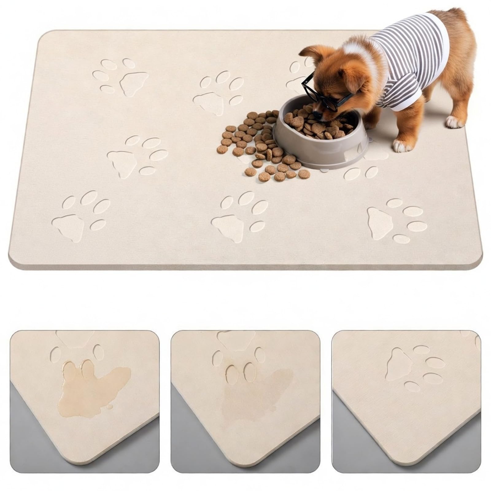 Drydiet tapis en pierre pour alimentation animale, absorption rapide et protection du sol.