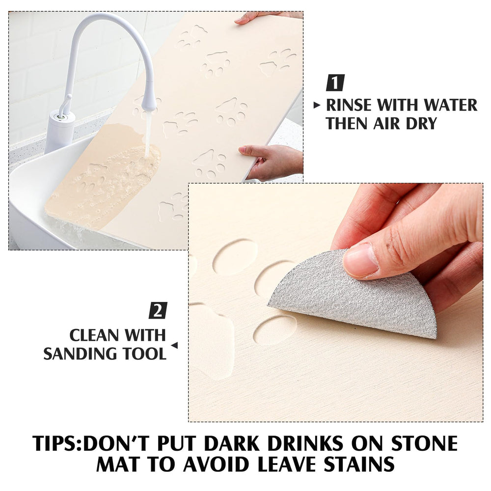 Drydiet tapis en pierre avec dessous anti-dérapant, stabilité accrue.