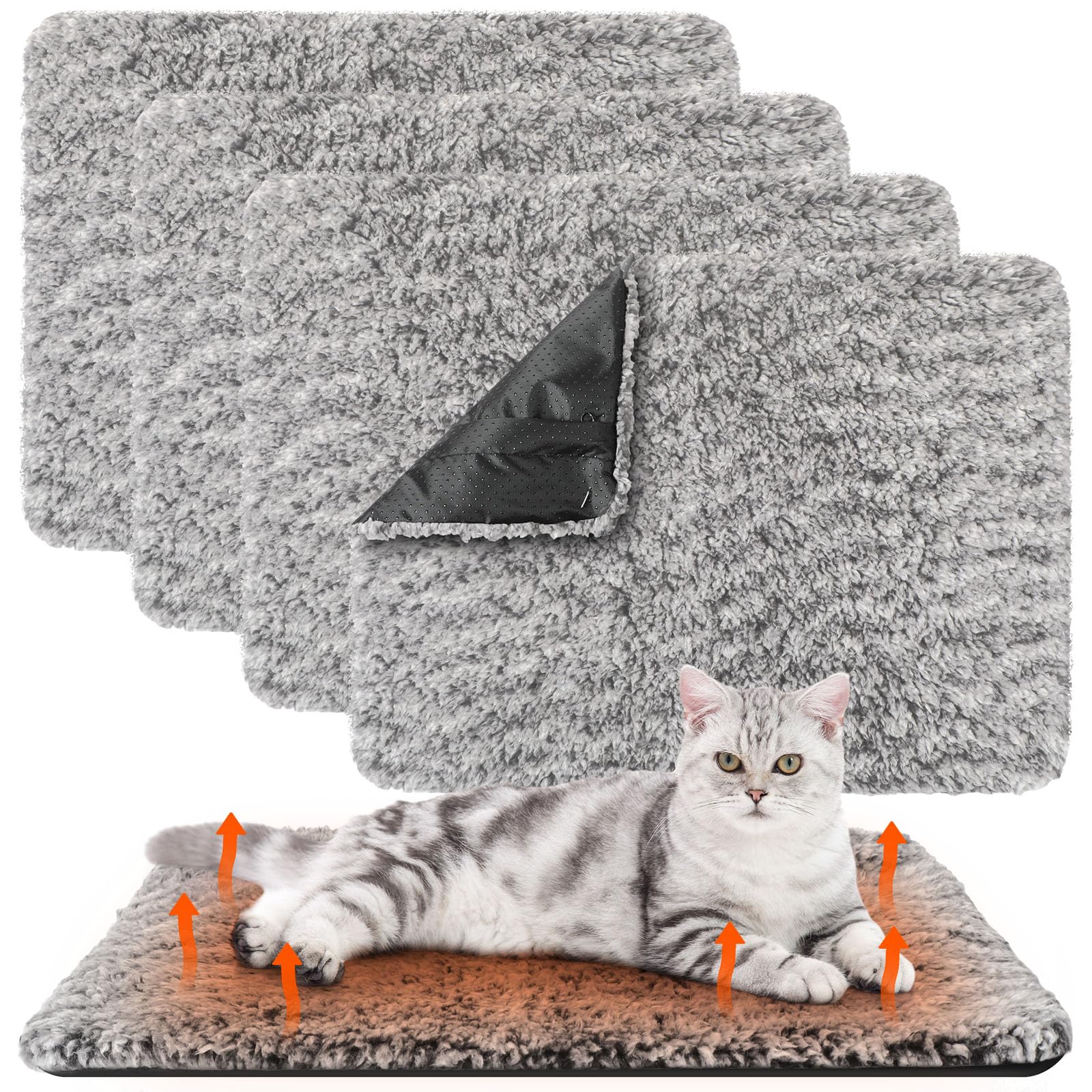 Drydiet tapis chauffant chat 16x20 gris, surface douce pour des siestes confortables.