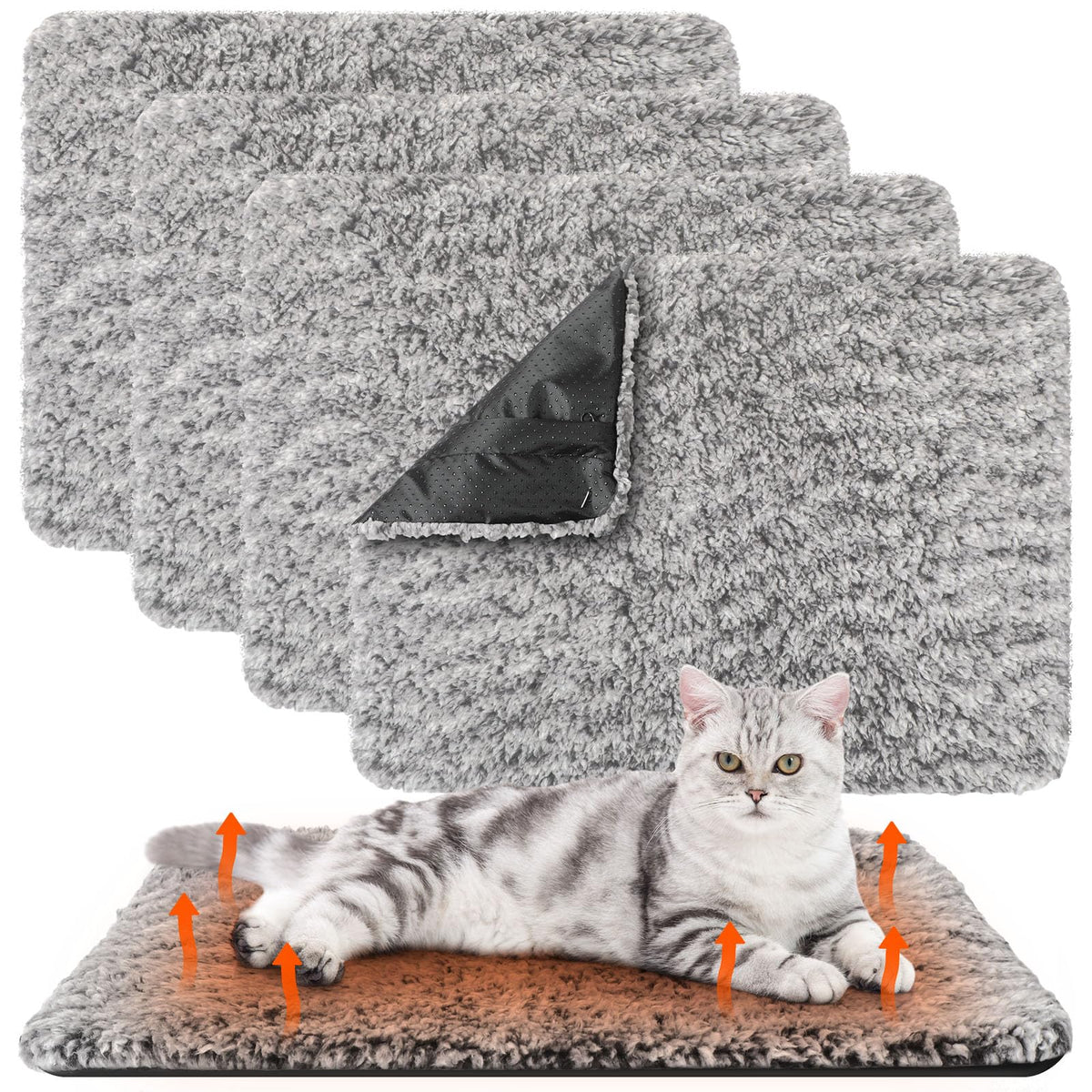 Drydiet tapis chauffant chat 16x20 gris, surface douce pour des siestes confortables.