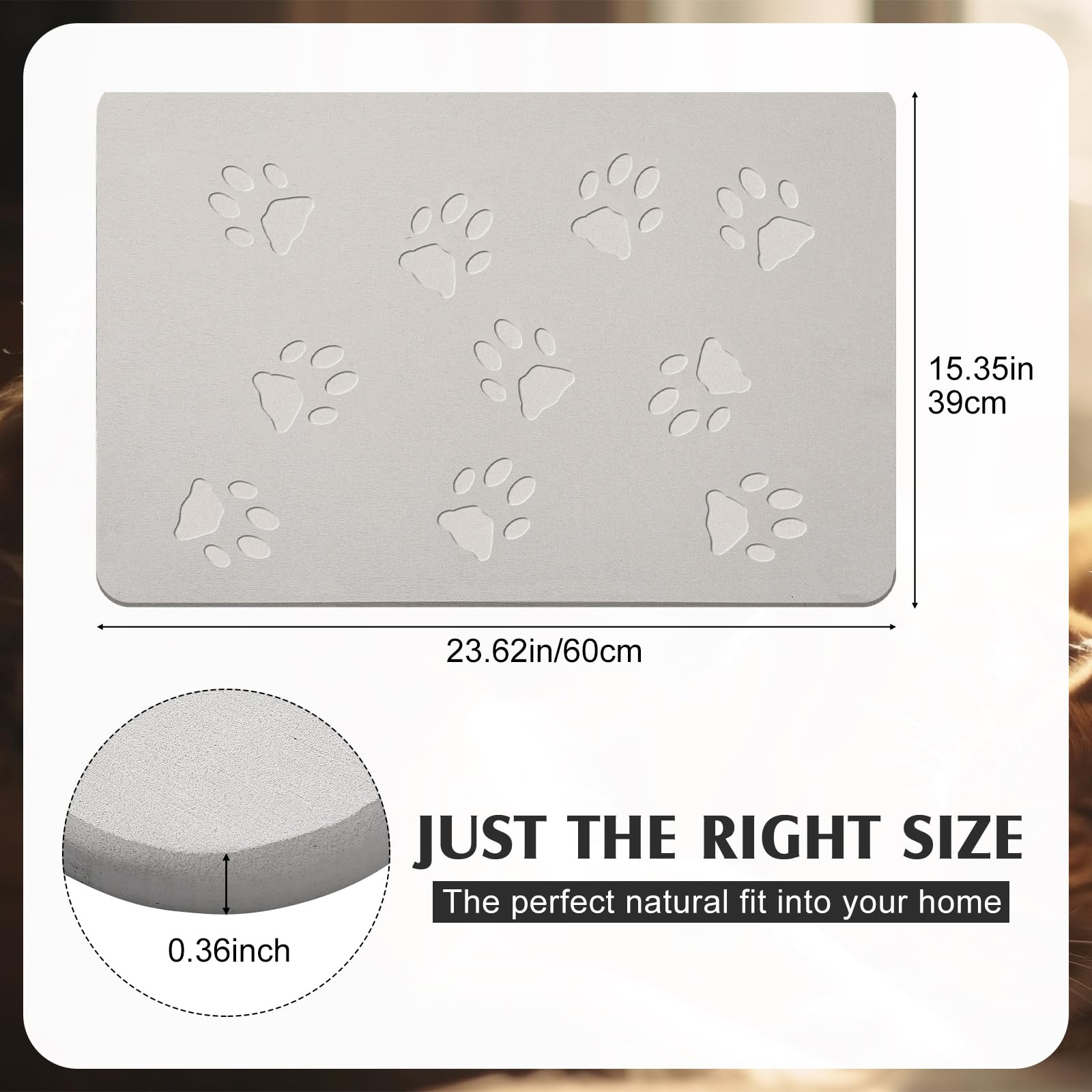 Drydiet Tapis-Pierre antidérapant pour chiens et chats