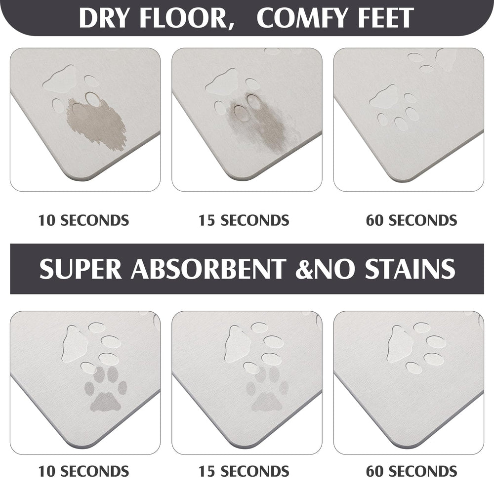 Drydiet Tapis-Pierre motif patte gris clair, aspect décoratif