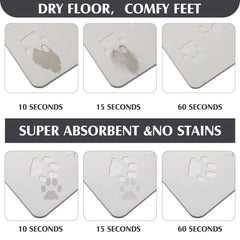 Drydiet Tapis-Pierre motif patte gris clair, aspect décoratif