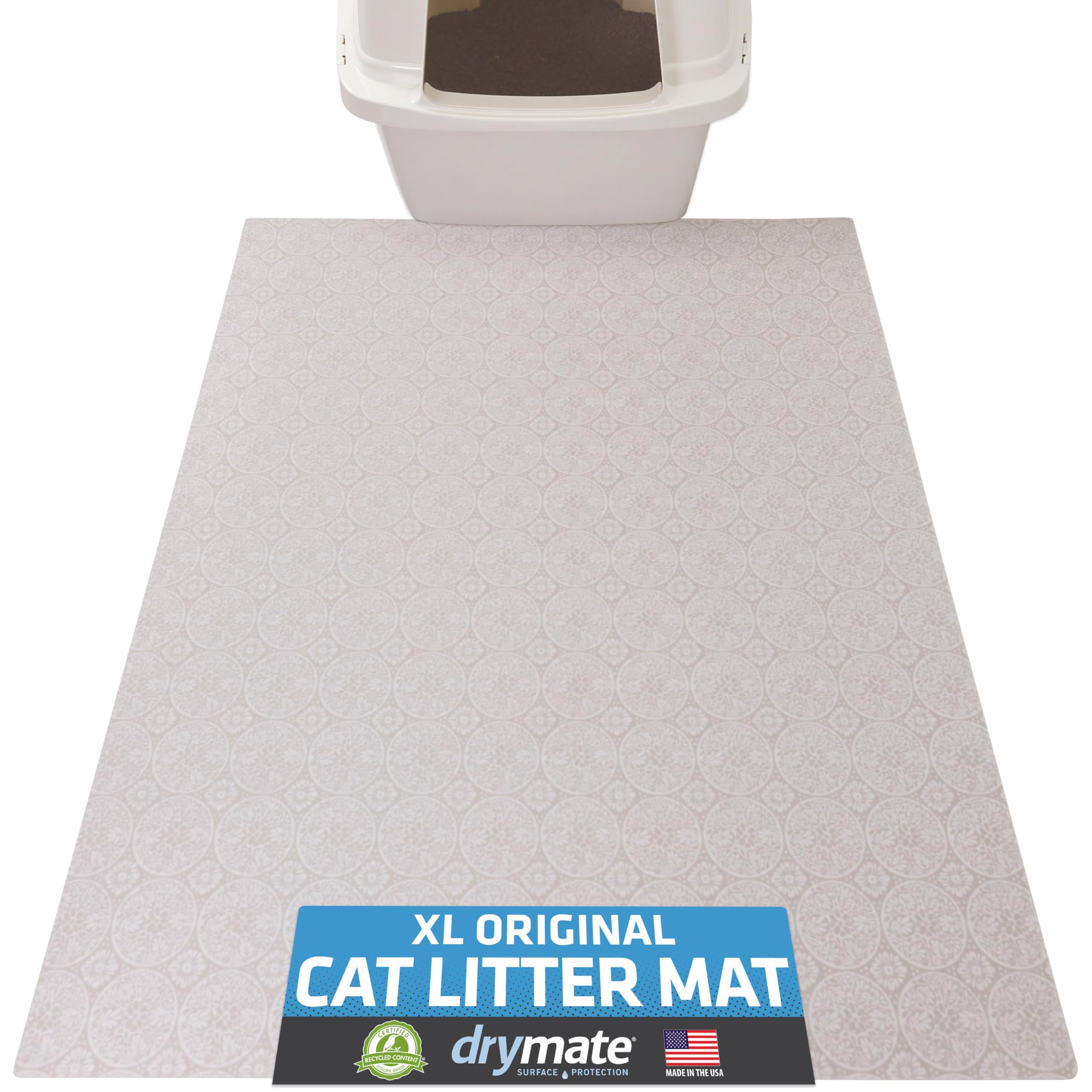 Drymate Tapis Litière Chat beige 29x36, piège la litière et protège les sols.