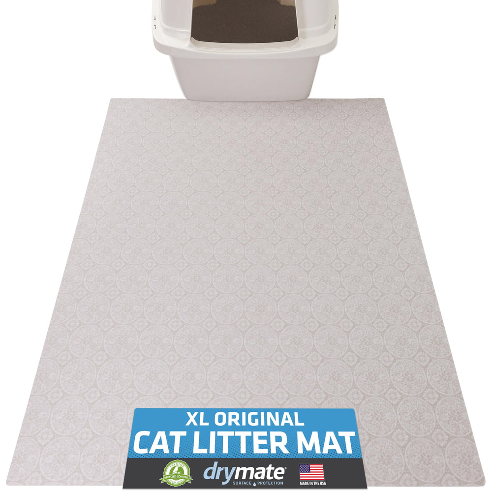 Drymate Tapis Litière Chat beige 29x36, piège la litière et protège les sols.