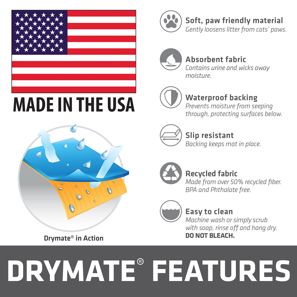 Drymate Tapis Litière Chat lavable en machine, nettoyage facile.
