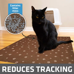 Drymate Tapis Litière Chat posé au sol capture les grains.
