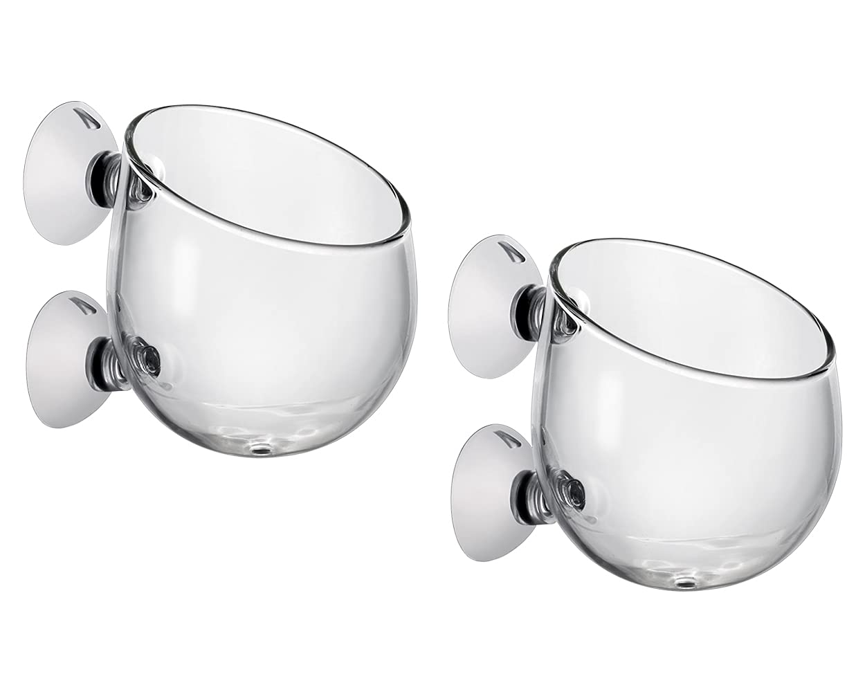 DS Distinctive Style ensemble tasses plante aquatique en verre cristal avec ventouses