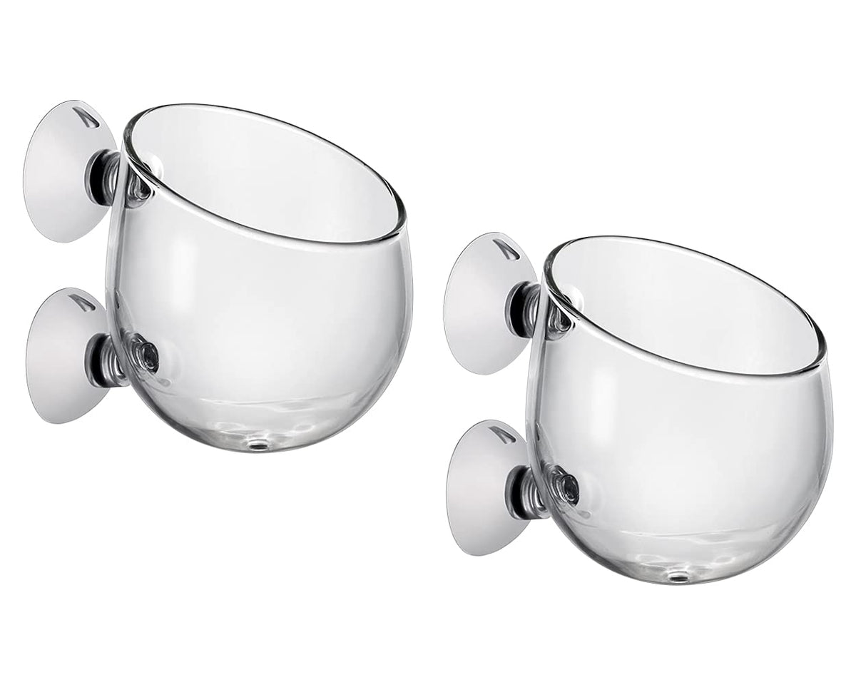 DS Distinctive Style ensemble tasses plante aquatique en verre cristal avec ventouses