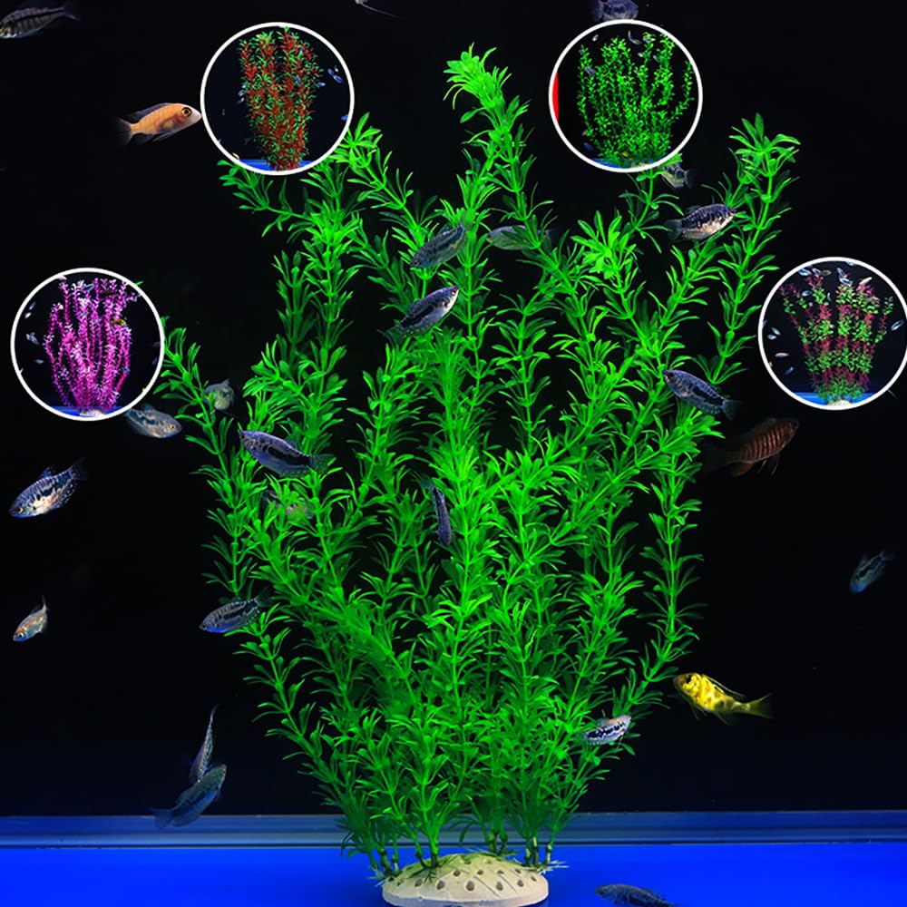 dskoiph ensemble deux plantes aquarium 21 pouces, offre une végétation dense sans entretien.