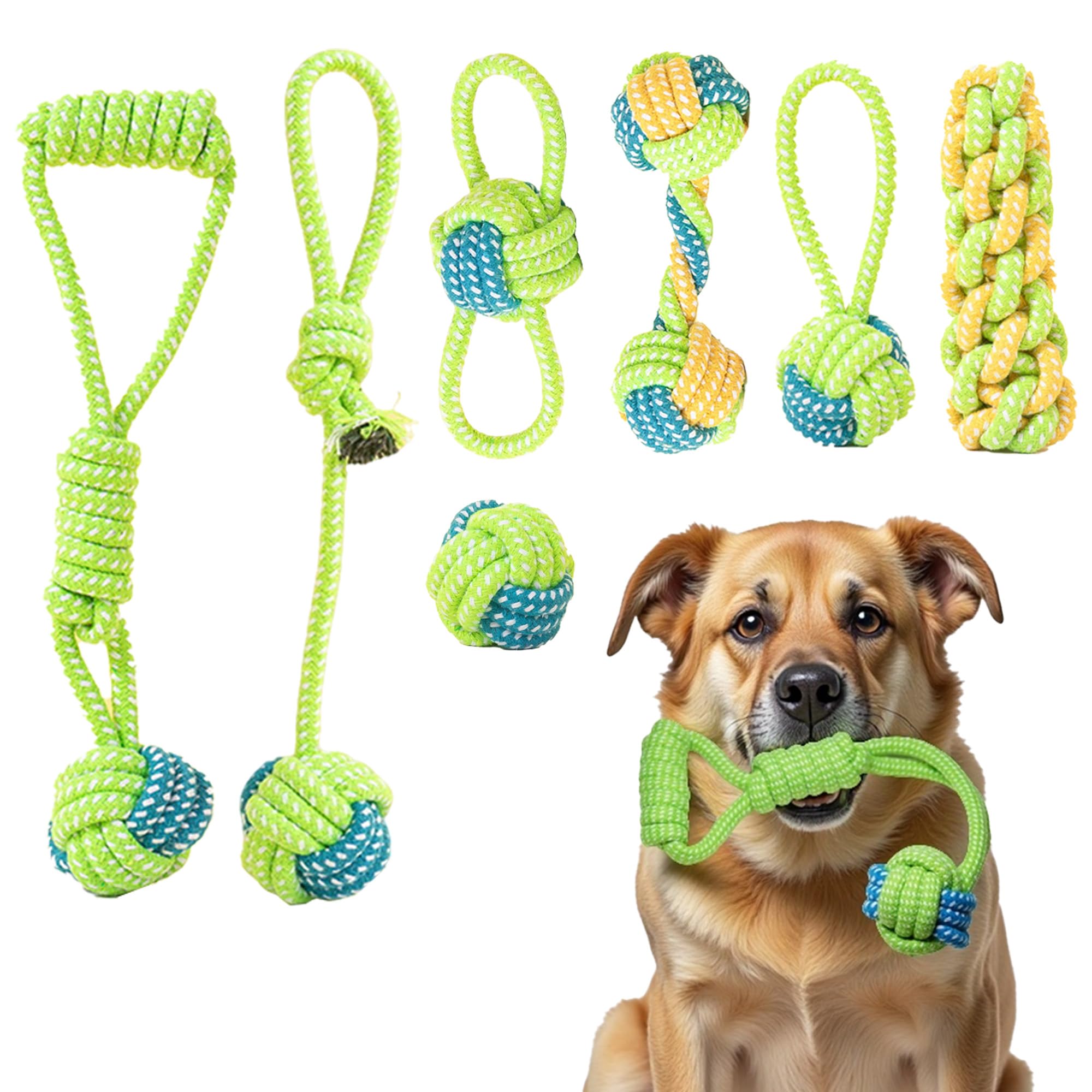 DSUMD jouet corde chien noeud simple pour divertir et nettoyer les dents.