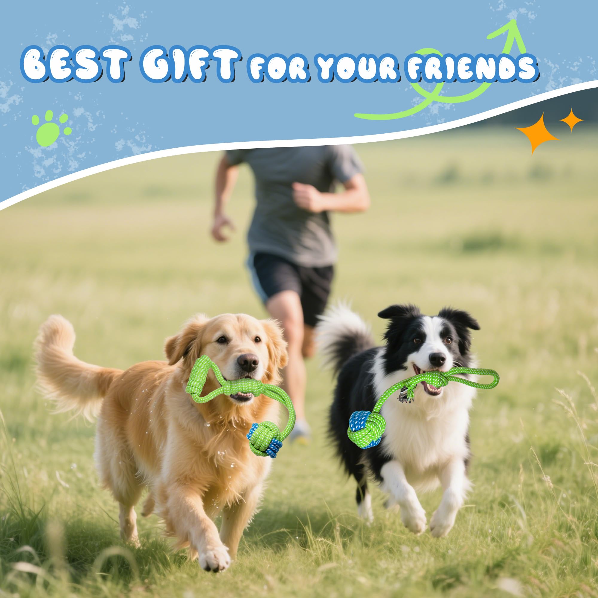 DSUMD jouet corde chien torsade polyvalente favorise tir et retour.