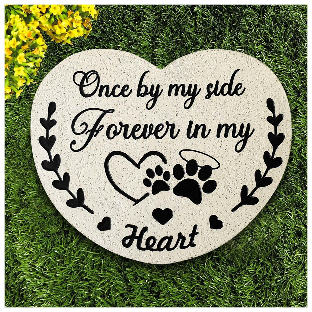 DUMING-IN cœur-chien mémorial en pierre, durable et élégant pour le jardin.