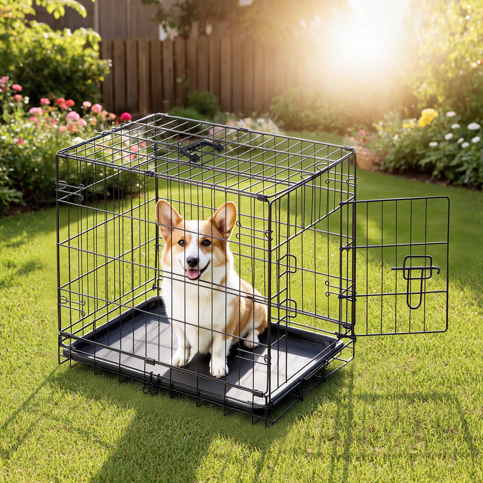 DUMOS cage chien 30 pouces, finition résistante et longue durée.