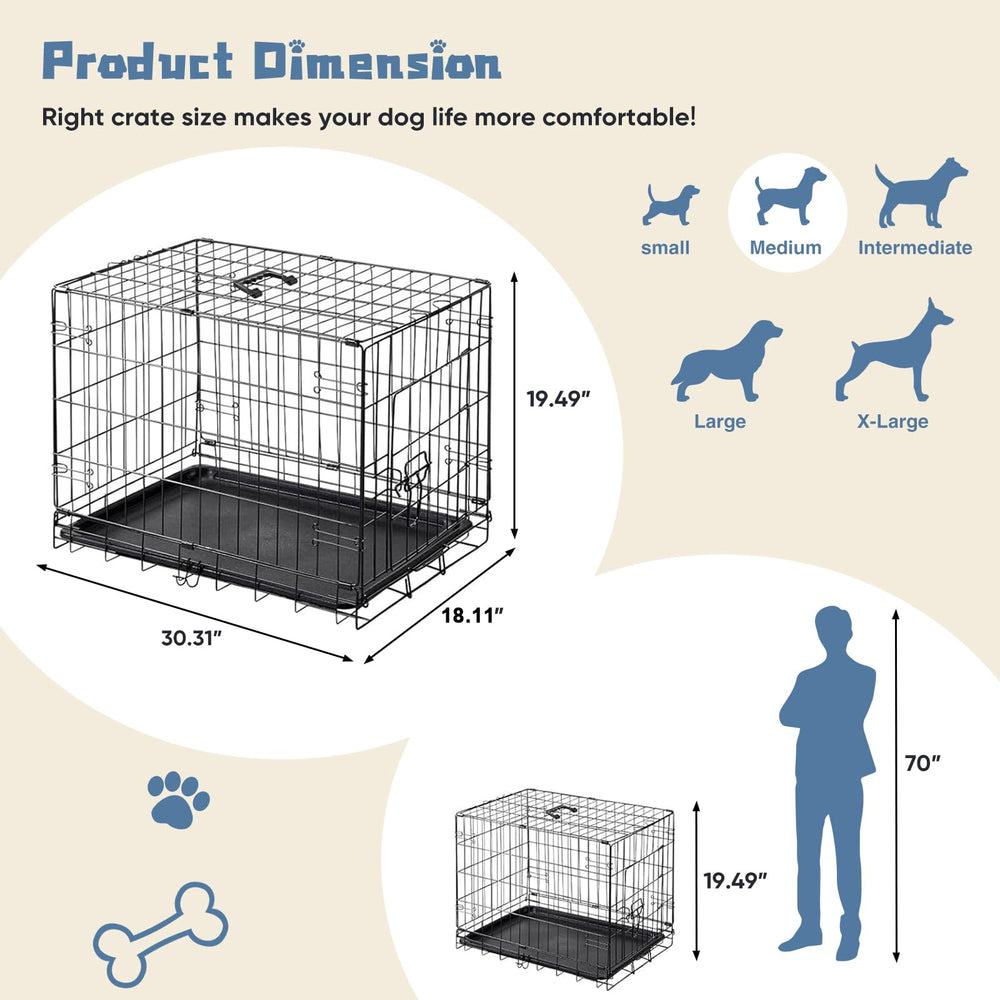 Cage Dumos avec partition intérieure ajustable pour grandir avec votre chien.