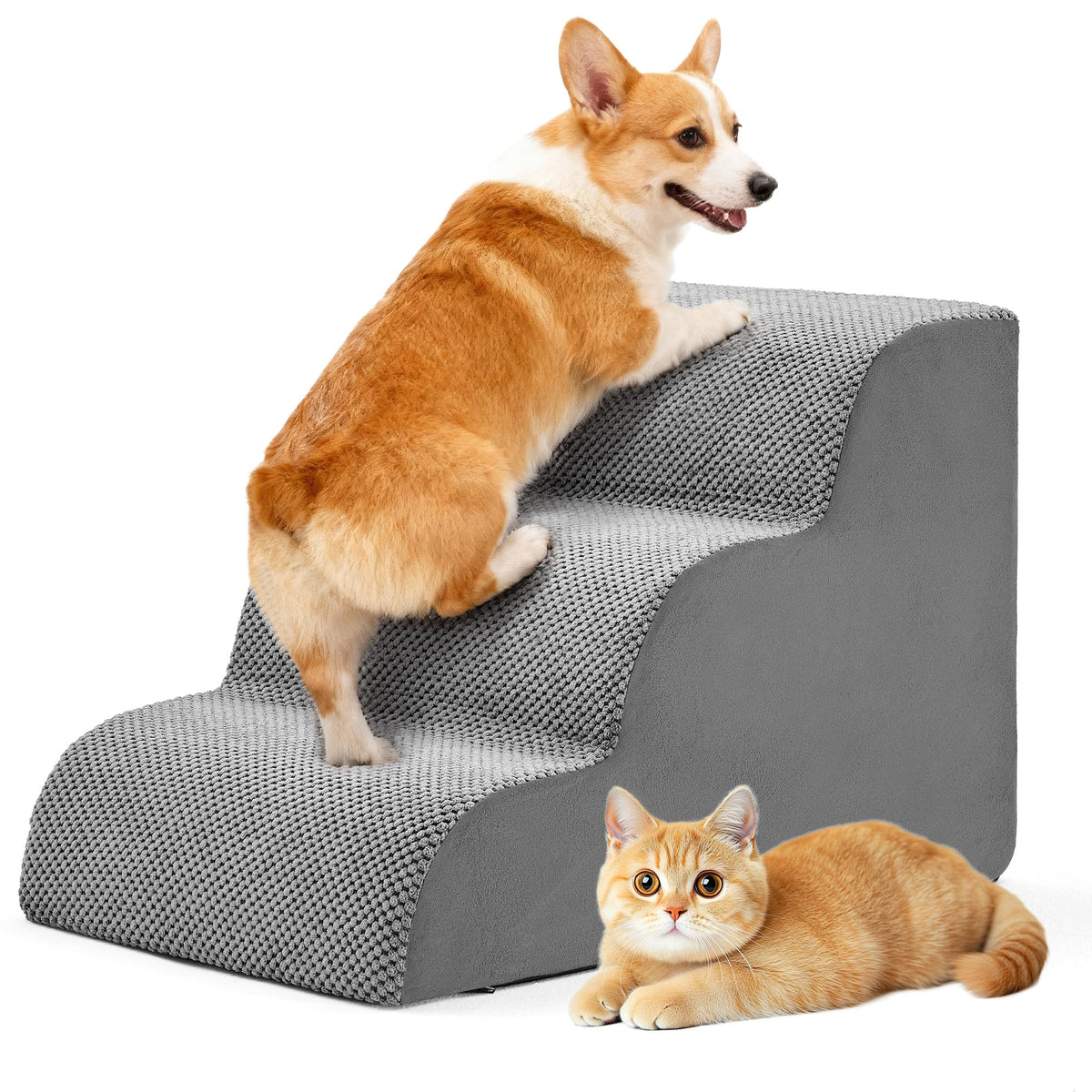 DUMOS escalier chien courbé trois marches utile sur lit