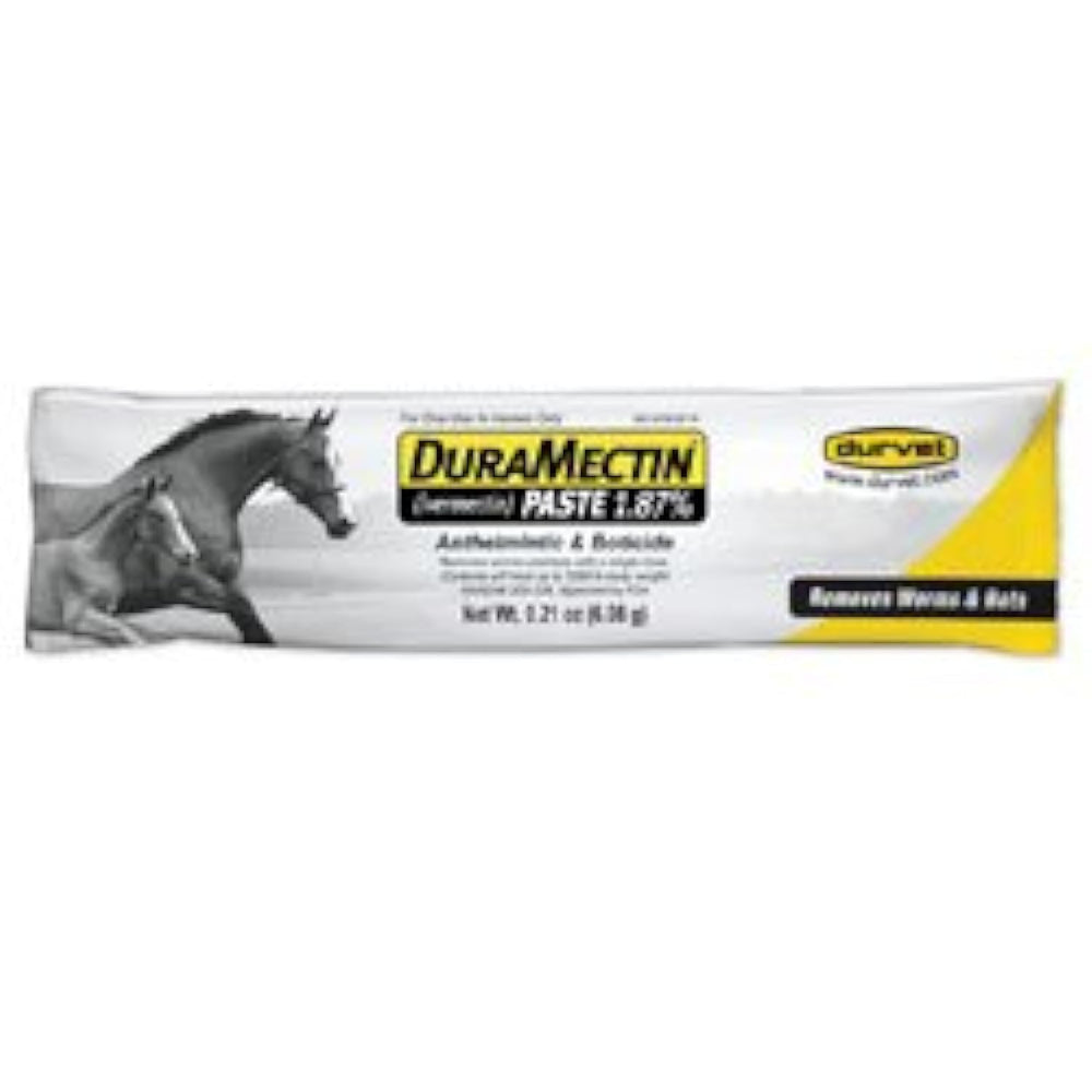 Duramectin Ivermectin Paste, emballage pratique et dosage rapide pour cheval.