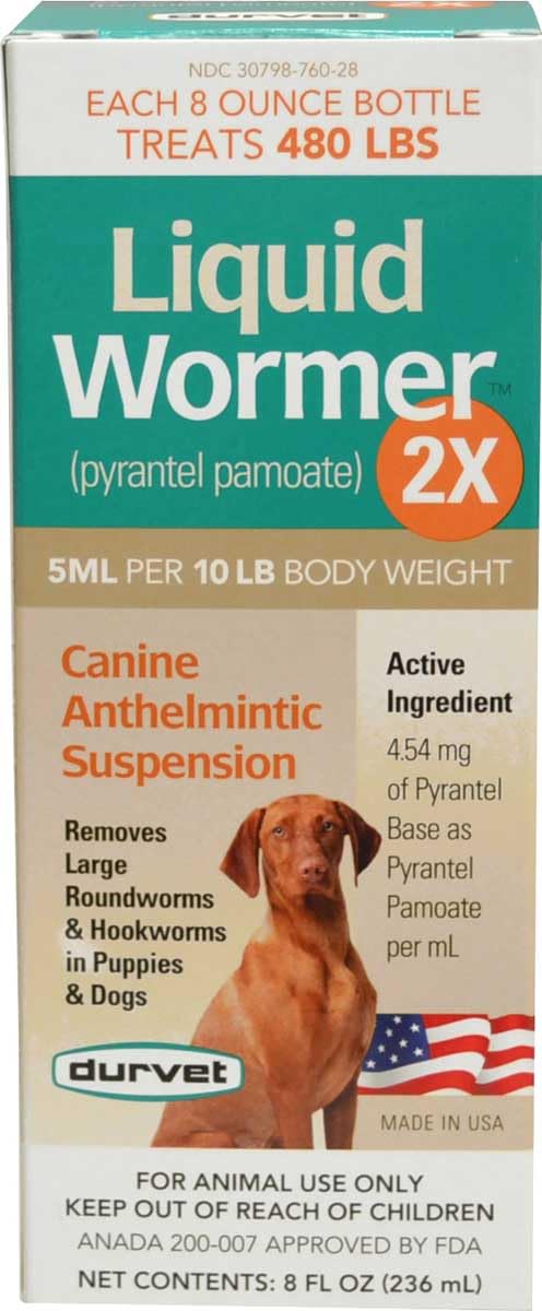 Durvet anthelminthique liquide double-puissance pour chien, vermifuge pratique à administrer.