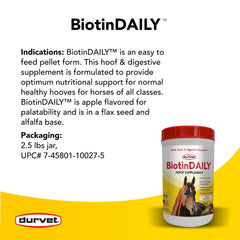 Durvet Biotine Quotidienne : graines de lin pour nutriments essentiels des sabots.