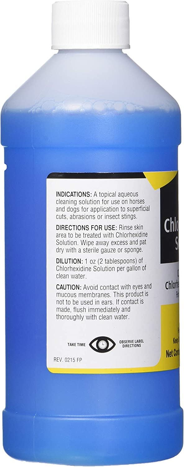 Durvet chlorhexidine 16oz - étiquette en gros plan pour référence et traçabilité.