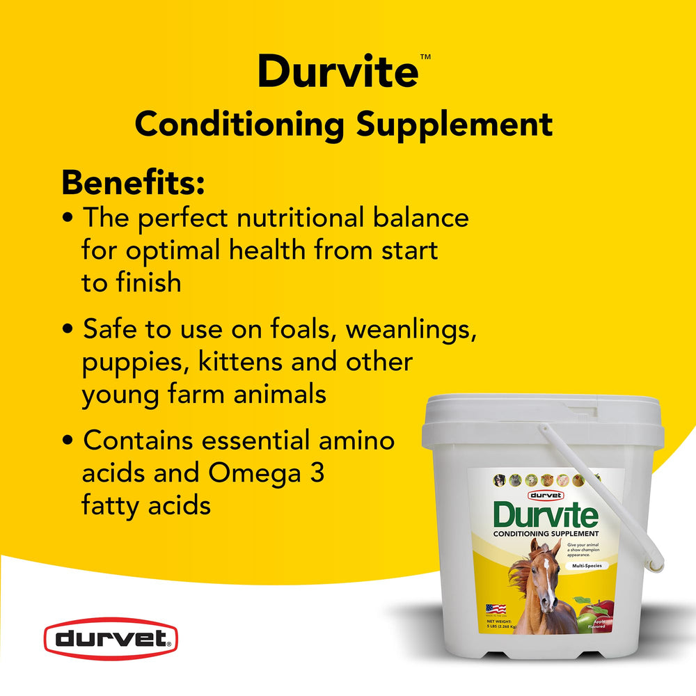 Durvet Durvite 5 lb, doseur intégré facilitant la mesure des portions.