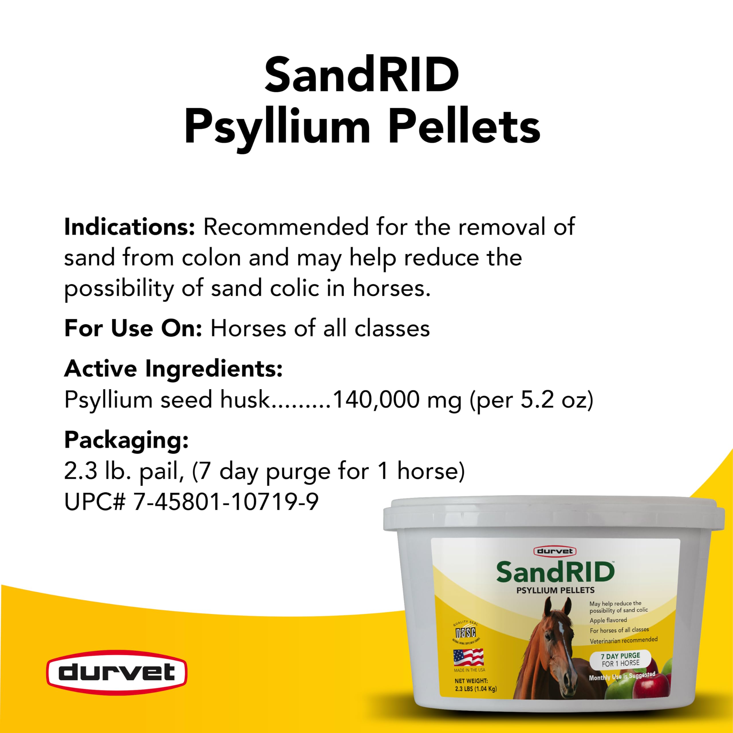 Saveur pomme-mélasse des pellets Sandrid pour équins.