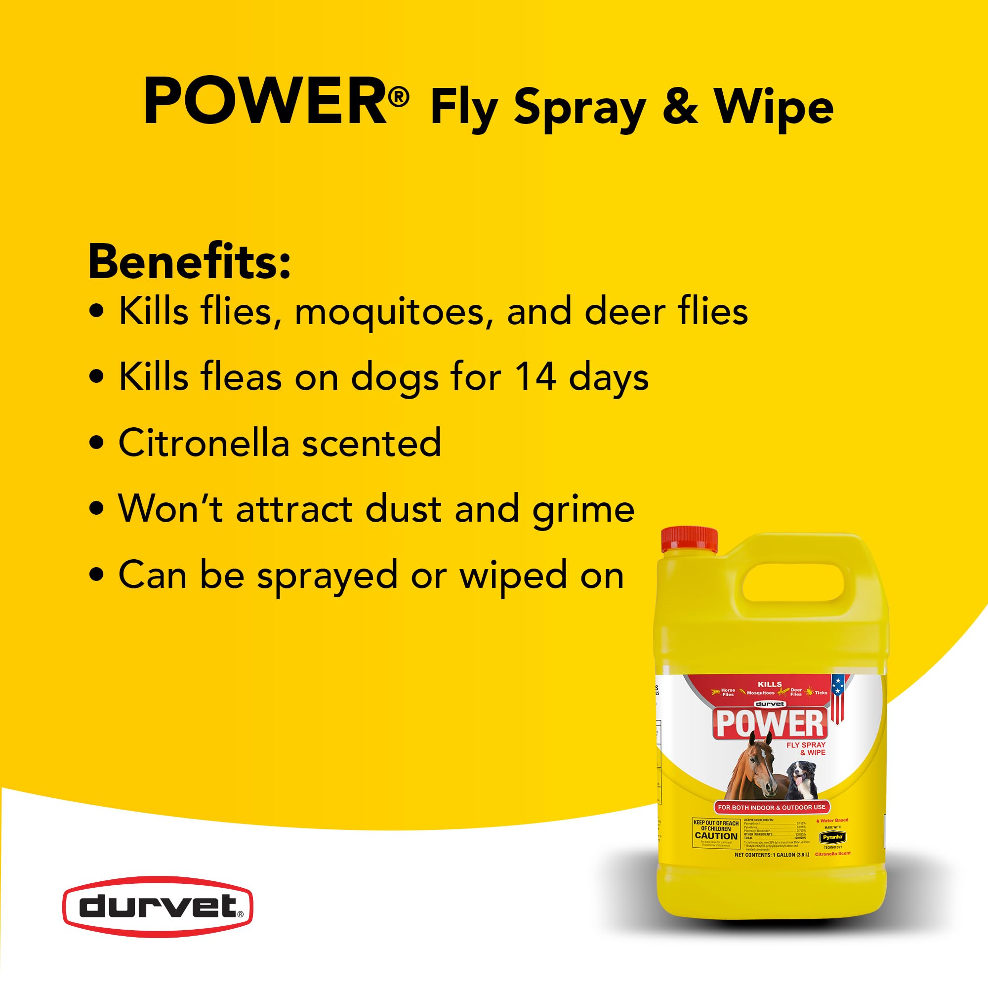 Durvet Fly 003-1021 : lingettes-repulsives pour chevaux, usage rapide.