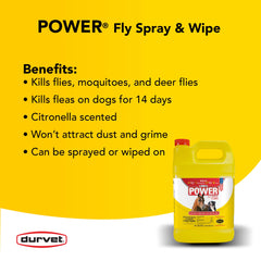 Durvet Fly 003-1021 : lingettes-repulsives pour chevaux, usage rapide.