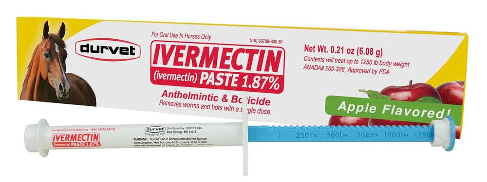 Durvet Ivermectine Pâte cheval – utilisation orale pratique et efficace.