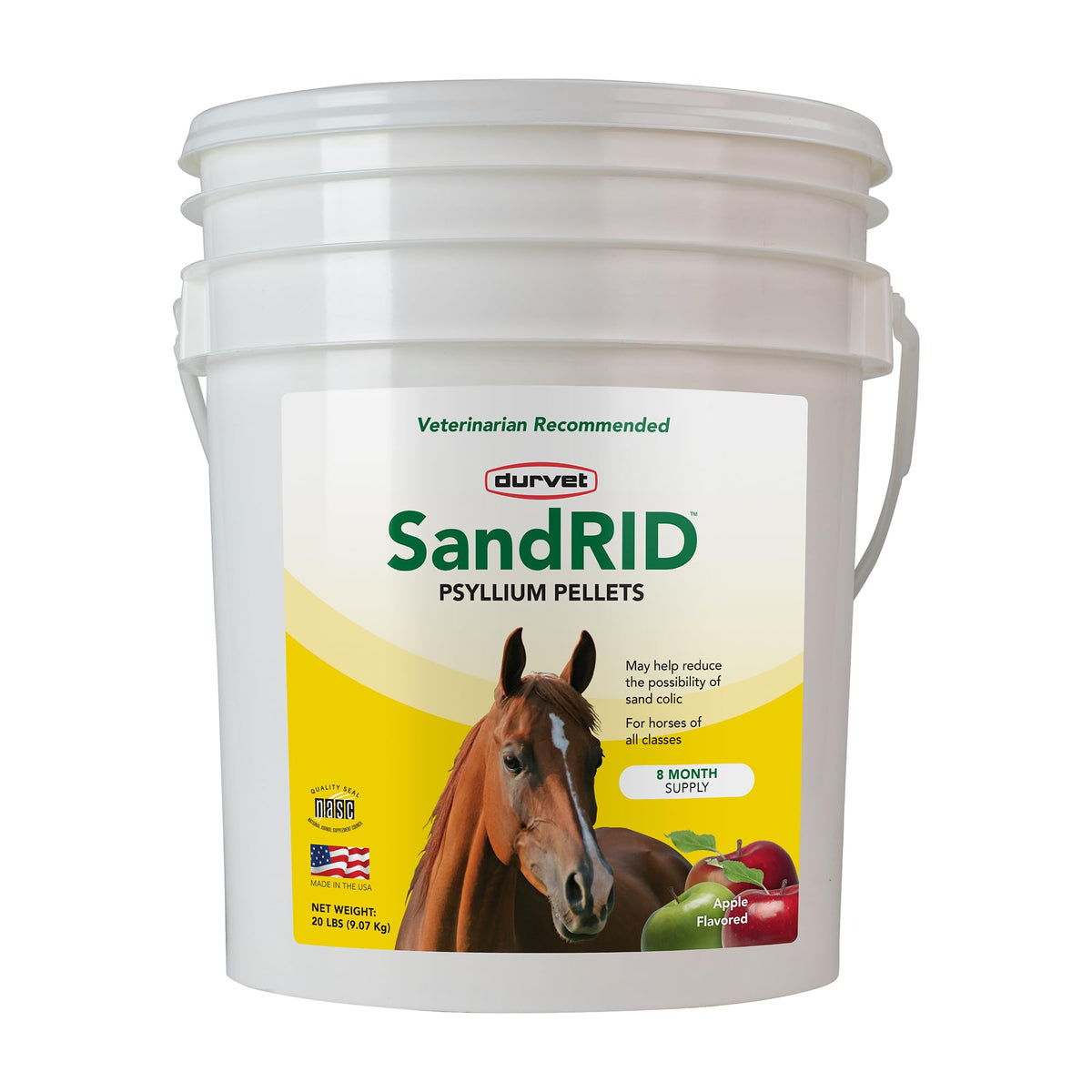 Durvet Sandrid Psyllium, granulés pour cheval soutenant la digestion.