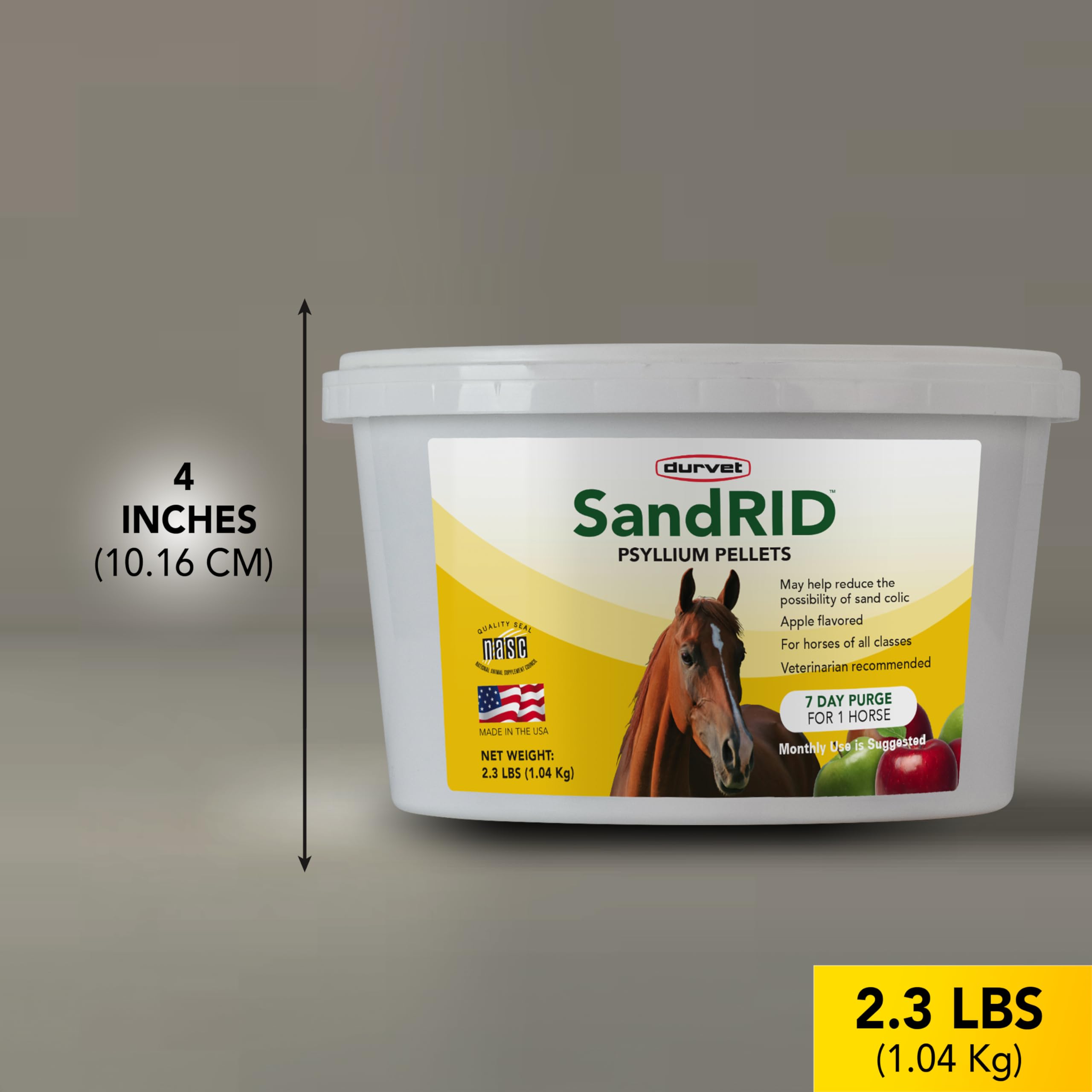 Durvet Sandrid Psyllium Pellets – portionnement simple dans la ration.